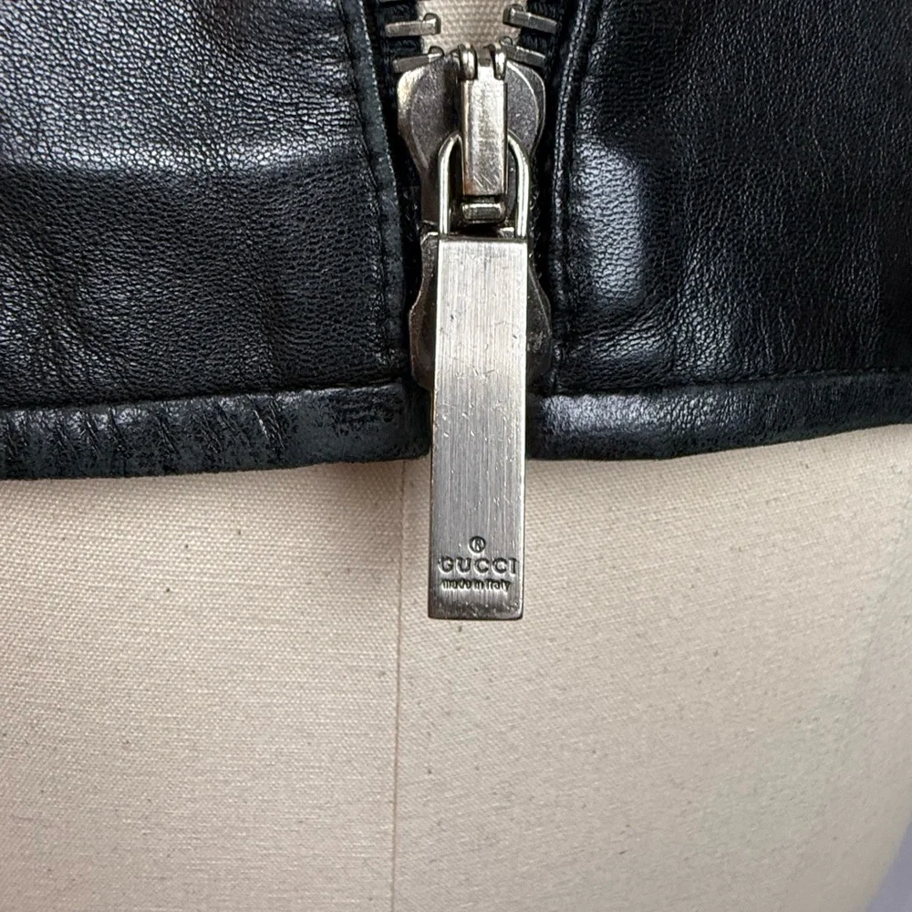 Tom Ford for Gucci Black Leather Jacket Sz 40 - Picture 5 of 6